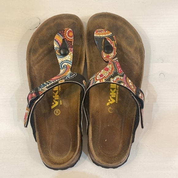 Viking Cork Thong Sandals with Colourful Abstract Design - Picture 8 of 10